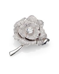 kate spade new york | Metallic Rose Garden Pave Crystal Brooch | Lyst