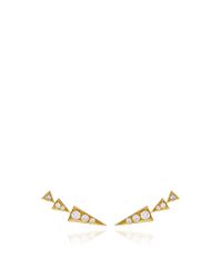 Janis Savitt | Metallic Geometric Diamond Earrings | Lyst