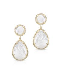 Anne Sisteron - 14kt Yellow Gold Mother Of Pearl Cloud Earrings - Lyst