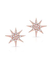 Anne Sisteron - Pink 14kt Rose Gold Diamond Glimmer Star Stud Earrings - Lyst