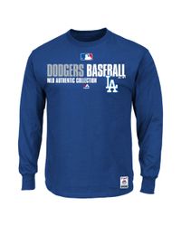 Majestic Blue Mens Longsleeve Los Angeles Dodgers Tshirt for men