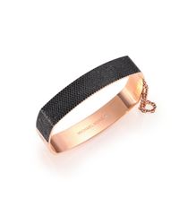 Michael Kors | Black Heritage Logo Pavé Jet Square Bangle Bracelet | Lyst