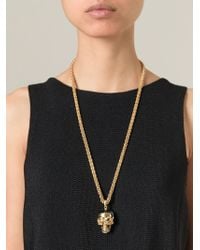 Alexander McQueen | Metallic Puzzle Skull Pendant Necklace | Lyst
