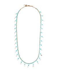 Me&Ro | Blue Beaded Lotus Turquoise Chain Necklace | Lyst