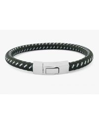 Tateossian - Stenyl Bracelet In Green Nylon And Steel Wire With Silver Clasp for Men - Lyst