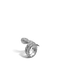 John Hardy | Metallic Twisted Coil Ring With Diamond | Lyst