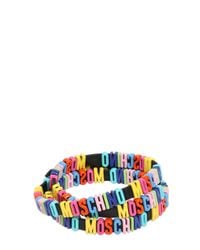 Moschino | Black Leather Bracelet With Logo Lettering | Lyst