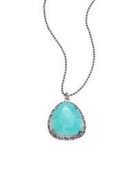 Chan Luu | Metallic Turquoise, Champagne Diamond & Sterling Silver Long Pendant Necklace | Lyst