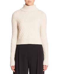 A.L.C. | Natural Jeannie Cabled Turtleneck Sweater | Lyst
