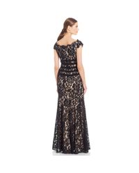 betsy and adam lace sleeve gown