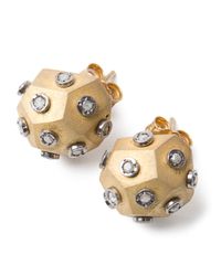 Amedeo | Metallic Diamond Ball Earrings | Lyst