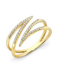 Anne Sisteron - 14kt Yellow Gold Diamond Spike Wrap Ring - Lyst