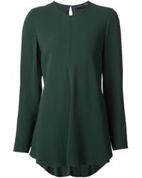 Proenza Schouler | Green Flared Crepe Blouse | Lyst
