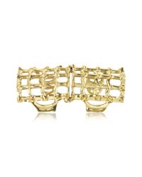 Bernard Delettrez | Metallic Cage And Studs Articulated Bronze Ring | Lyst