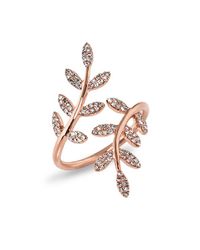 Anne Sisteron - Pink 14kt Rose Gold Diamond Ivy Ring - Lyst