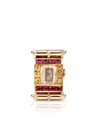 Fd Gallery | Multicolor Vintage Ruby Gold and Diamond Ring Watch By Van Cleef Arpels | Lyst