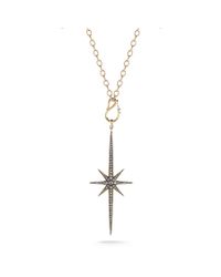 Mizuki | Metallic Icicle Star Necklace In Blackened Yellow Gold | Lyst
