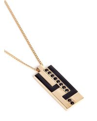 St. John | Metallic 'Angles' Swarovski Crystal Plate Pendant Necklace | Lyst