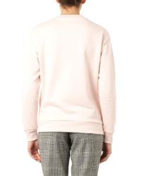 Être Cécile Pink X Laura Brown Meow-Print Sweatshirt