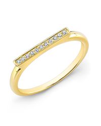 Anne Sisteron - Metallic 14kt Yellow Gold Diamond Long Bar Ring - Lyst
