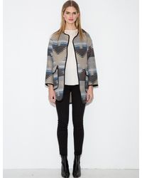Pixie Market - Multicolor Ikat Spring Coat - Lyst