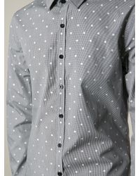Polka Dot Print Shirt in Grey 