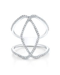 Anne Sisteron - Metallic 14kt White Gold Diamond Edgy Cigar Band Ring - Lyst
