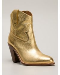 metallic western booties