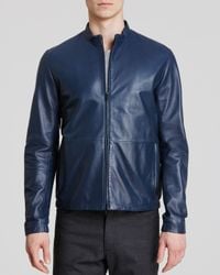 Theory | Blue Arvid L Revolt Leather Jacket for Men | Lyst