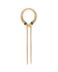 Ela Stone | Metallic Chain Stone Leopard Head Necklace | Lyst