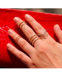 Anne Sisteron - Metallic 14kt Yellow Gold Diamond Bars Chain Ring - Lyst