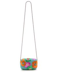 Serpui Multicolor Flora Embroidered Clutch