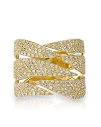 Anne Sisteron - 14kt Yellow Gold Diamond Flame Ring - Lyst