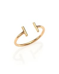 Ginette NY | Metallic 18k Rose Gold Strip Open Ring | Lyst
