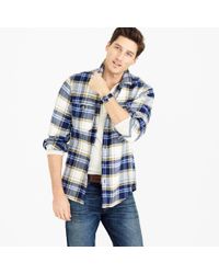 J.Crew | Wallace & Barnes Heavyweight Flannel In Classic Blue Plaid for Men | Lyst