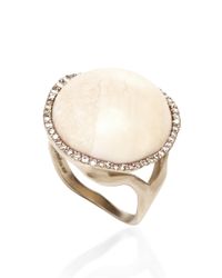 Monique Péan | Metallic One Of A Kind Coral Cabochon Ring | Lyst