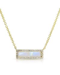Anne Sisteron - 14kt Yellow Gold Moonstone Diamond Brick Necklace - Lyst