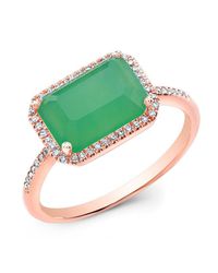 Anne Sisteron | Metallic 14kt Rose Gold Chrysophase Diamond Chic Ring | Lyst