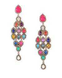 Erickson Beamon | Multicolor Telepathic Crystal Pear Cascade Chandelier Earrings | Lyst