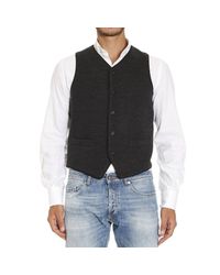 Emporio Armani | Gray Giorgio Armani Men's Waistcoat for Men | Lyst
