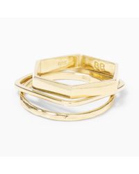 Club Monaco | Metallic Bing Bang Geometric Ring Set | Lyst