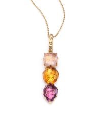 Phillips House | Metallic Sunset Amethyst, Citrine, Rose Quartz & 14k Yellow Gold Pendant Necklace | Lyst