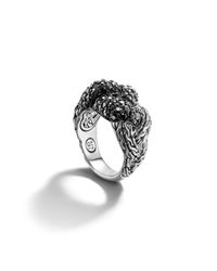 John Hardy | Black Small Braided Ring | Lyst