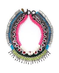 Venna | Multicolor Crystal Spike Chain Necklace | Lyst