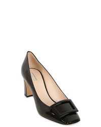 Giorgio Armani | Black 70mm Patent Leather Buckle Pumps | Lyst