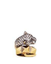 Iosselliani | Metallic Crystal Pavé Panther Ring | Lyst