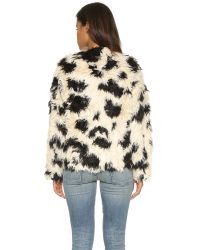 Tibi White Cozy Jacket - Ivory/black Multi