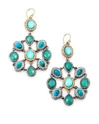 Alexis Bittar | Blue Chrysocolla Chrysoprase Turquoise Mosaic Drop Earrings | Lyst