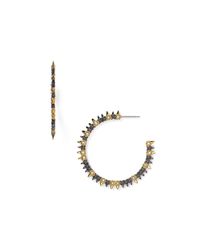 Alexis Bittar | Metallic Elements Muse D'Ore Crystal Two-Tone Spiky Hoop Earrings/1.75 | Lyst