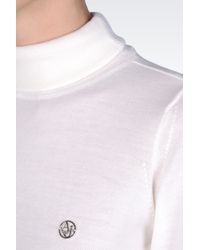 Armani Jeans | White Turtleneck Jumper In Virgin Wool | Lyst